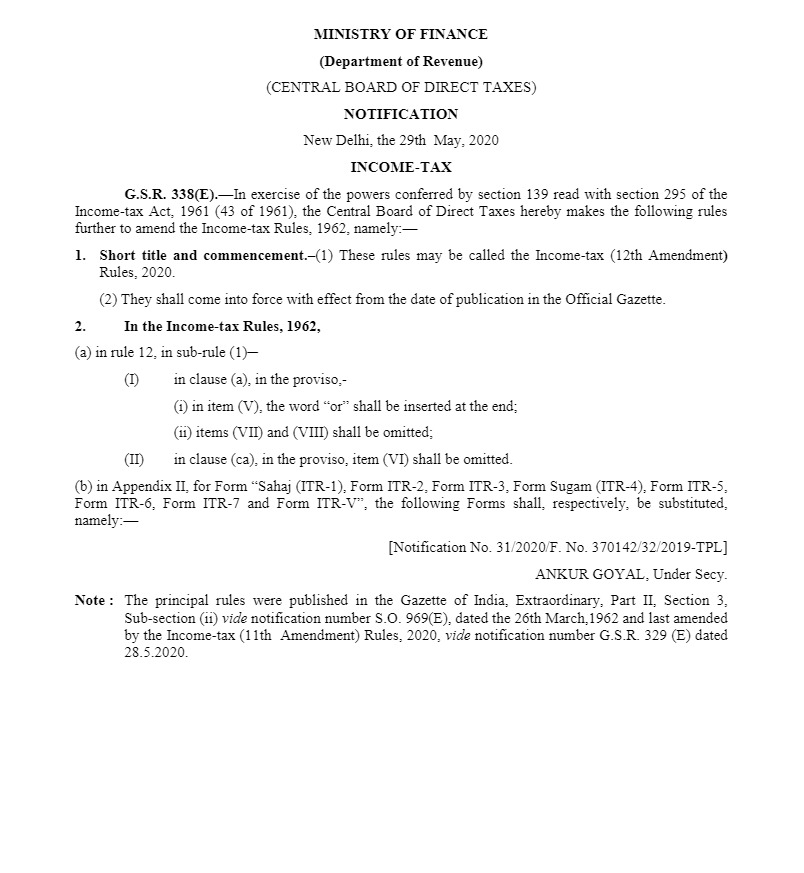 Breaking News | New ITR Forms for AY 2020-2021 Notified | Income Tax Return Filing for AY 2020-2021. ITR के नए FORMS<br /> Last Date से पहले फाइल करे अपनी ITR